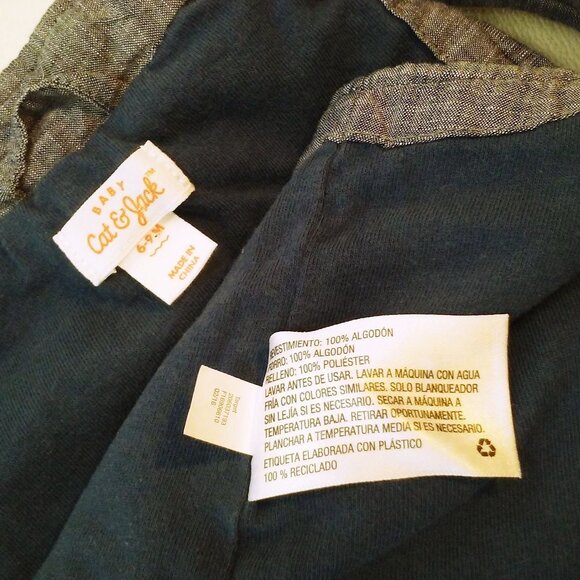 Modern 2016 Cat & Jack Puffer Vest Unisex Boy Baby(6-9mos) Snap Front Navy Grey - Picture 6 of 8